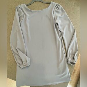 Lulus Grey long sleeve dress with light lining and pockets | size small